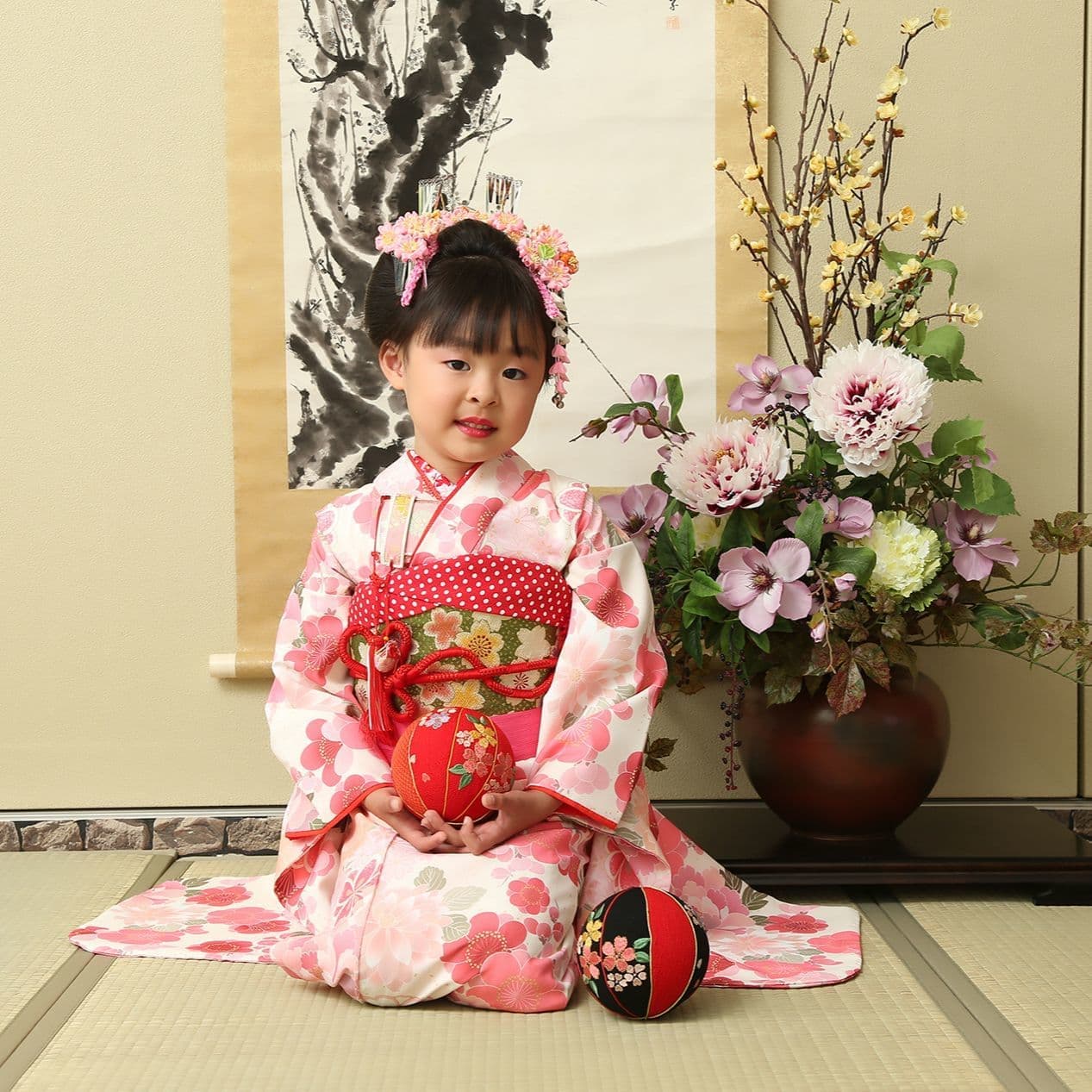 レンタル&フォトスタジオの光翔 鉾田市 753着物の女の子の写真