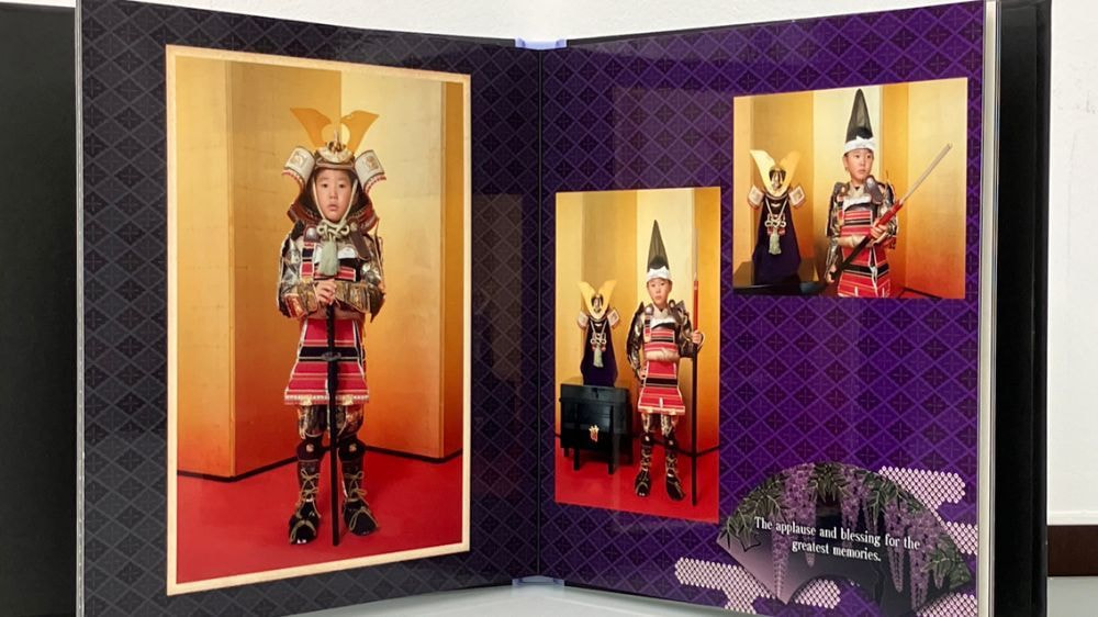 レンタル&フォトスタジオの光翔 鉾田市 男の子の七五三のアルバム・スクエア型の写真